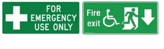 ওয়ার্কশপের দেয়ালে বিভিন্ন ধরনের নিরাপত্তার প্রতীক সম্মিলিত সতর্কতার নির্দেশনা