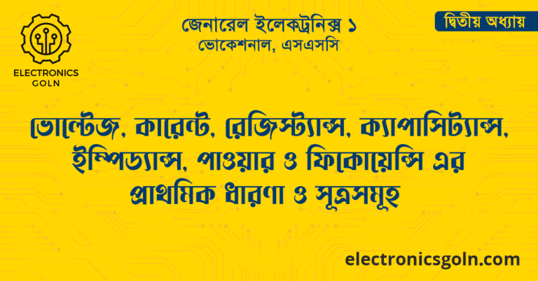 ভোল্টেজ, কারেন্ট, রেজিস্ট্যান্স, ক্যাপাসিট্যান্স, ইম্পিড্যান্স, পাওয়ার ও ফিকোয়েন্সি এর প্রাথমিক ধারণা ও সূত্রসমূহ